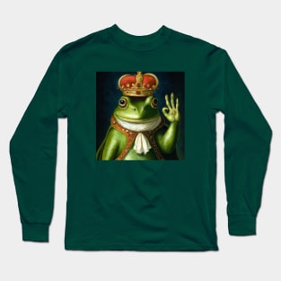 Portrait of Renaissance Frog King Long Sleeve T-Shirt